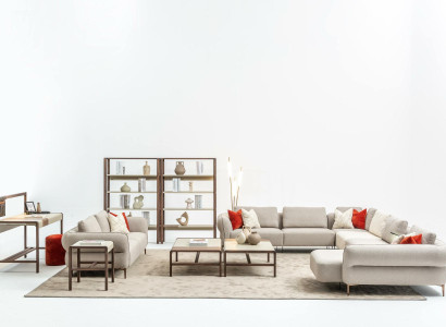 Sofa set Wohnzimmer Polstersofa 3 Sitzer U Form Sofagarnitur Modern